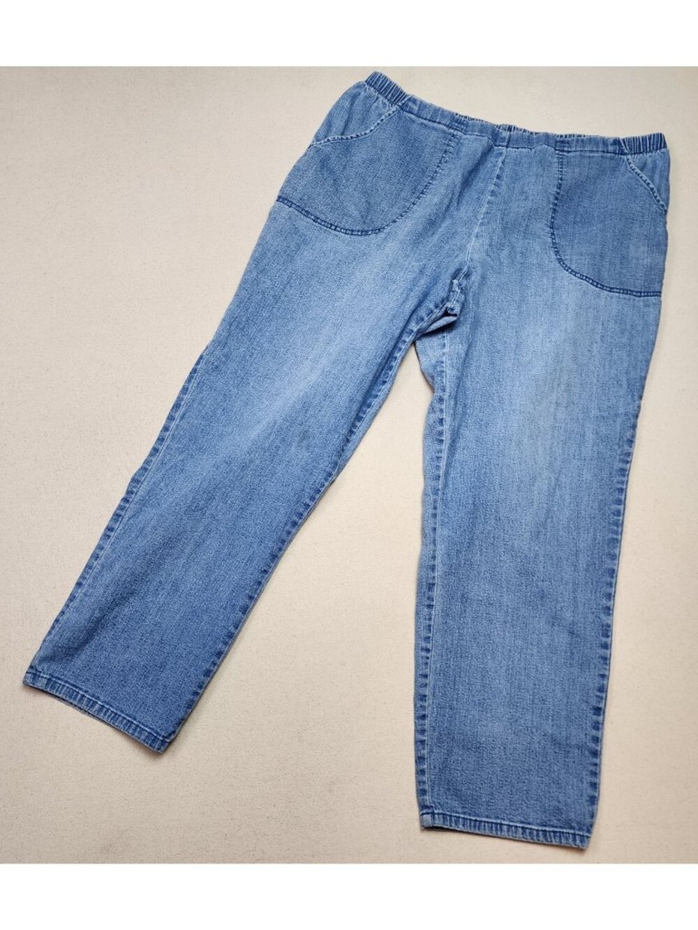Just My Size Women's Pull On Elastic Waist Straight Leg Blue Pants Sz 36/27